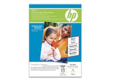HP Everyday Photo Paper  Semi Glossy EU HP Lowest Priced Glossy Inkjet Photo paper. Glossy Alternative to Plain Paper for Printing Everyday Photos. 25 Sheets A4 Size
